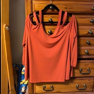 New burnt orange blouse w/tags
